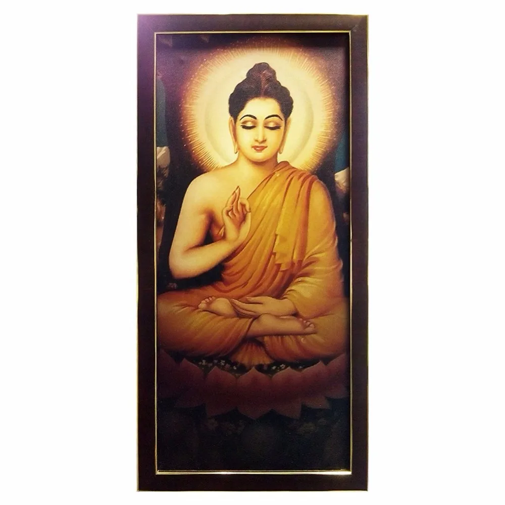 Peaceful Lord Gautam Buddha Canvas Print Frame Length 23 Height 47 5 Custom Photo On Painting Product Alibaba Com
