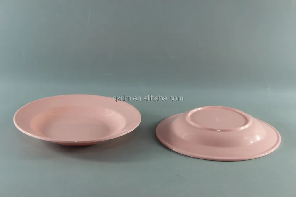 Solid Color Melamine Soup Plate/Pink Melamine Deep Plates