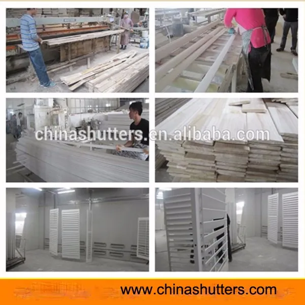 China new design window shutters components customized wooden shutter louver