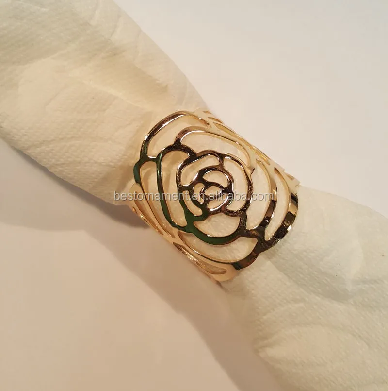 Gold Rose Napkin Rings For Weddings And Dinner Parties Buy Napkin Rings Gold Plated,Bulk