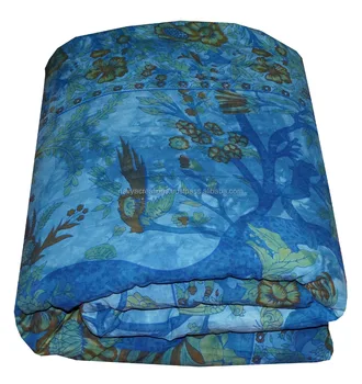 Indian Tree Of Life Duvet Cover Cotton Handmade Quilt Bed