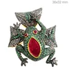Diamond 925 Sterling Silver Pave Green Gemstone Frog Shape Ring Wholesale Gemstone Jewelry