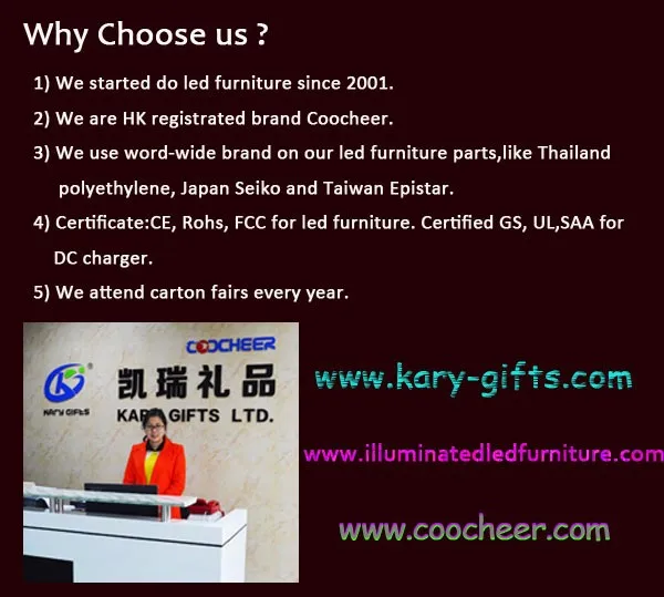 glow led furniture restaurant counters for sale