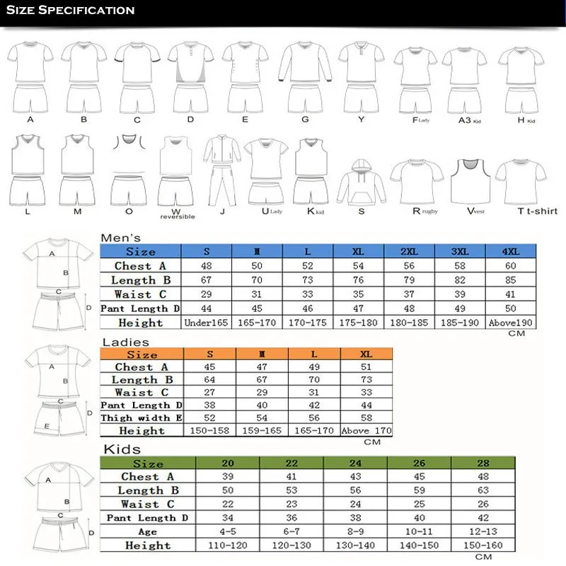 Youth Football Jersey Size Chart OkeGoal