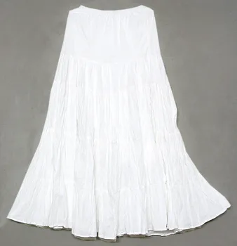 Ladies Cotton Cambric White Long Tier Skirt - Buy Plain White ...