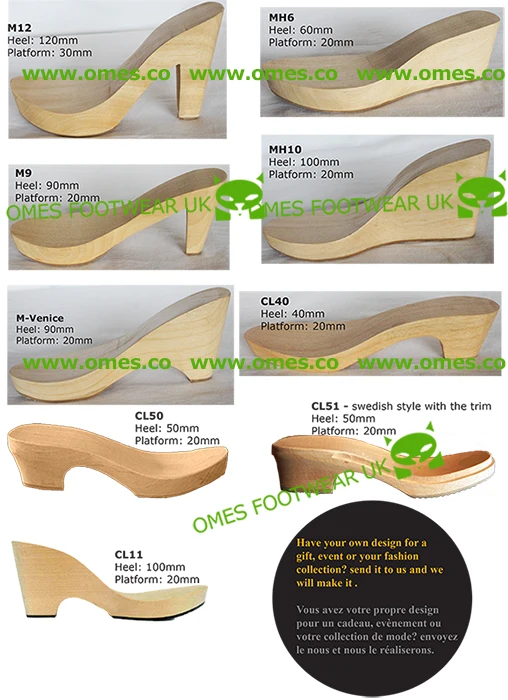 wooden wedge clogs