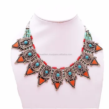 turquoise and coral necklace