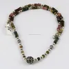 Oriental Style !! Multi Colour Tourmaline 925 Sterling Silver Necklace, Gemstone Silver Jewellery, Handmade Silver Jewellery