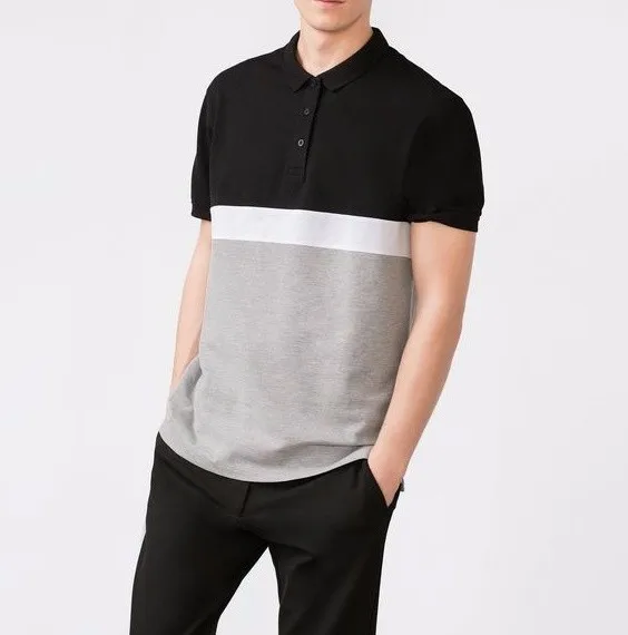 white polo shirt with black pants