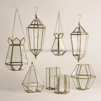 Small Hanging Silver Metal Candle Lantern Votive Buy Metal