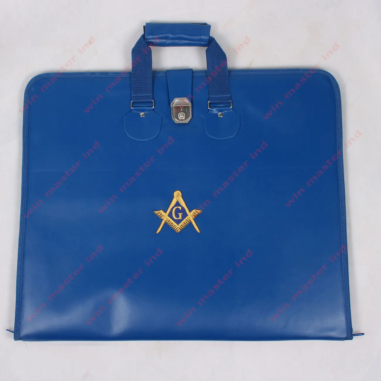 Masonic Regalia Apron Soft Leather Case With Squire And Compass Silver