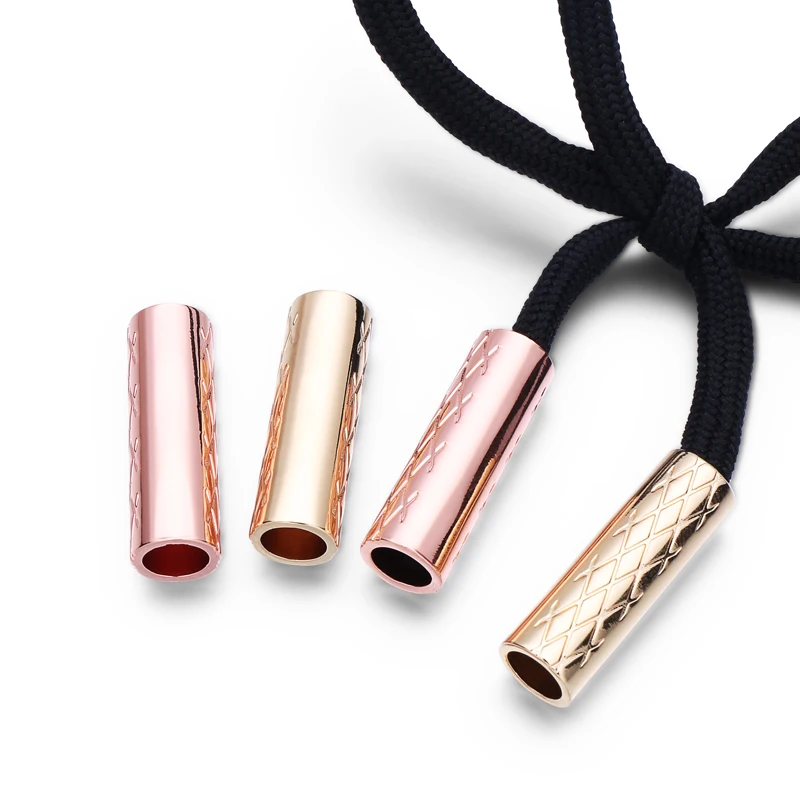 Fancy Gold Plated Cord End Stopper Metal Drawstring Stopper For Garment