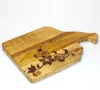 Laser Etching Design Rectangle chopping Cutting blocks wooden cheese board with Tilt handle