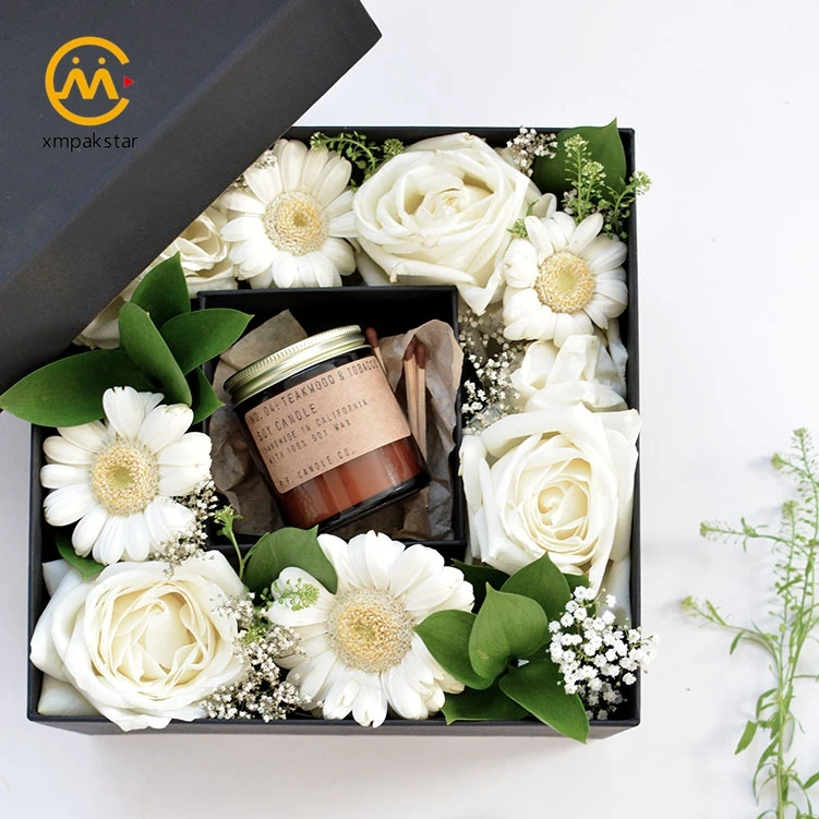 Factory supplier custom recycle containers DIY hat box flower gift box