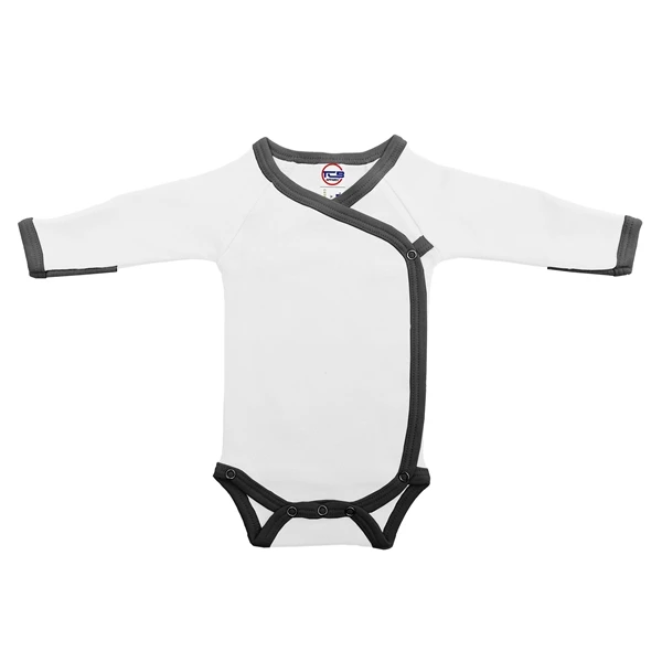 
HOT PRICE - HOT OFFER - FREE SHIPPING: White-Black Baby Ringer Kimono One Piece T-Shirt With Mittens 