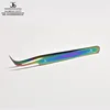 Eyelash Extension Tweezers Extra Strong Curved 12 cm Multi Plasma Finish Tip View