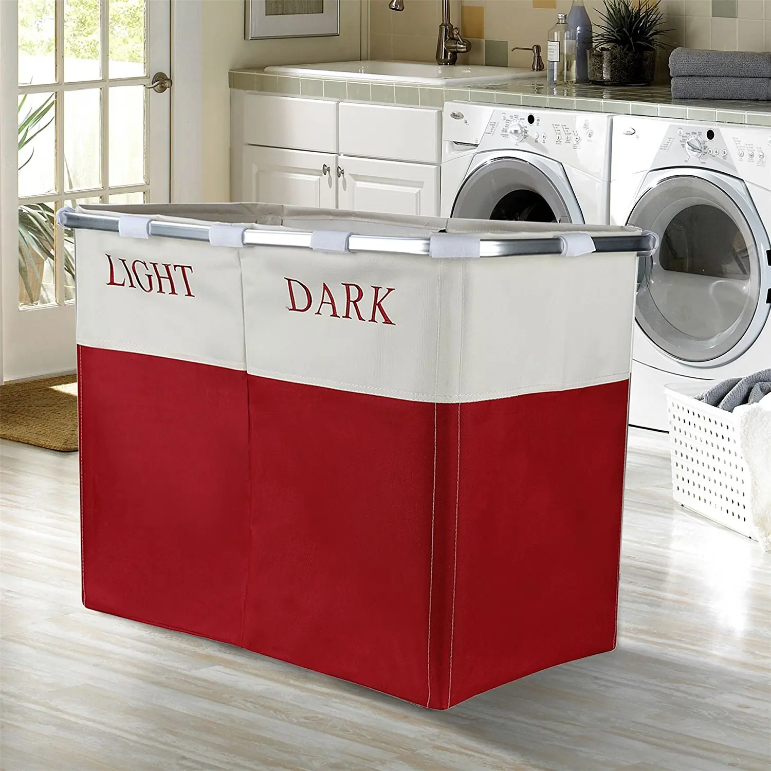 Cesto De Ropa Plegable Con 2 Compartimentos,Bolsa Plegable Para La