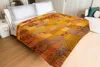 Indian Silk Sari Patchwork Kantha Quilt Queen Bedding Throw Reversible Bedspread