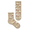 linen natural flax breathable Health socks eco -friendly trendy women socks bright computer design make your socks cute flowers