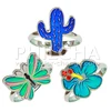 Adjustable Color Changing Mood Ring Jewelry For Kids With Butterfly Flower Cactus Designs