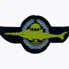 machine embroidery badges Parachute Combat Swimmer Class 2 Yellow Grey On Navy Embroidered Parachute jump wings or badge