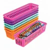 Custom Cheap Office Desktop Slim Plastic Storage Trays Baskets Sturdy Stackable Multi Colors Classroom Pencil and Marker Baskets