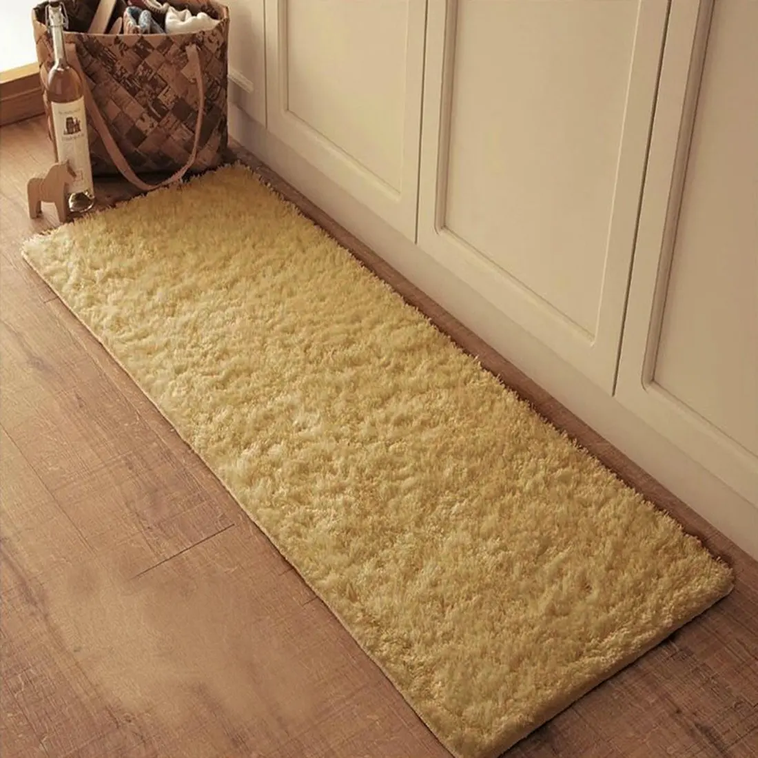 JTENGYAO Non-slip Chenille Fabric Shag Bedroom Kitchen Sofa Bathroom Mat-23.6 x 47.2 Inch