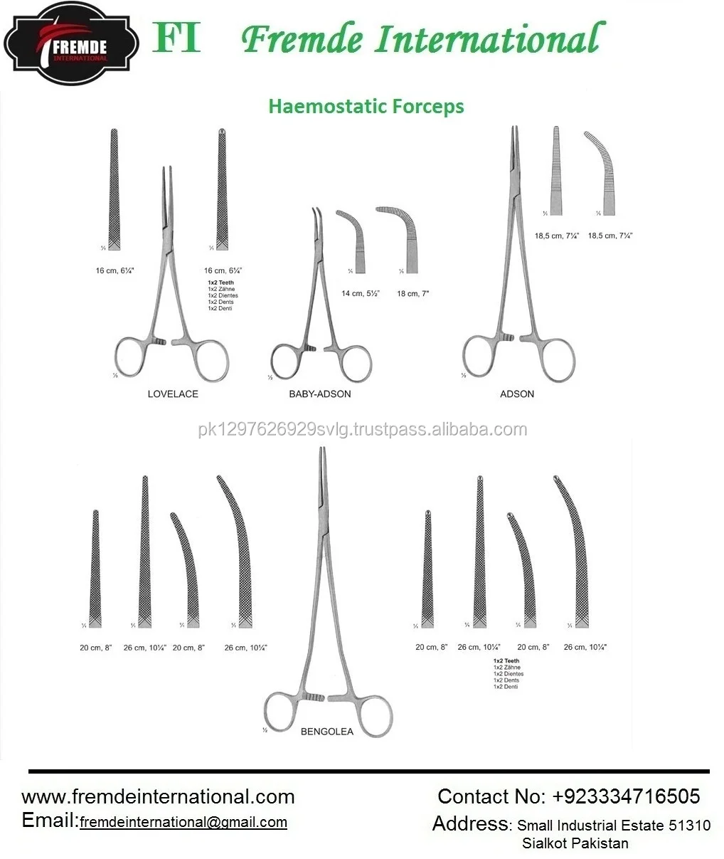 Lovelace Haemostatic Forceps & Babyadson Haemostatic Forcep Ce & Iso