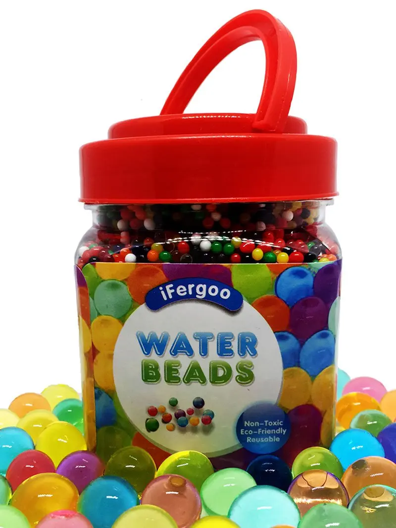 AILUKI Water BeadsNon-Toxic 35000 PCS Large Size Water Gel Beads Toys with 1 Scoop 2 Tweezer 1 Spoon for Kids Sensory PlayVase Filler and Decoration