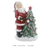 Large resin santa claus with tree christmas decoration figurine