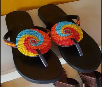 beaded flip flops