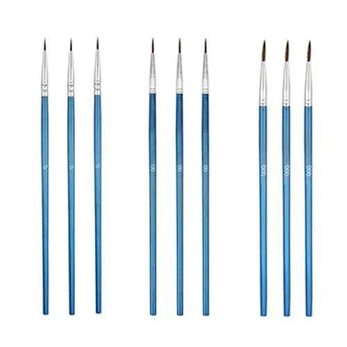TOVOT 9 PCS Paint Brush Set Watercolor Brush detail brush for Oil / Acrylic/ Crafts paint Artist Brush(BLUE)