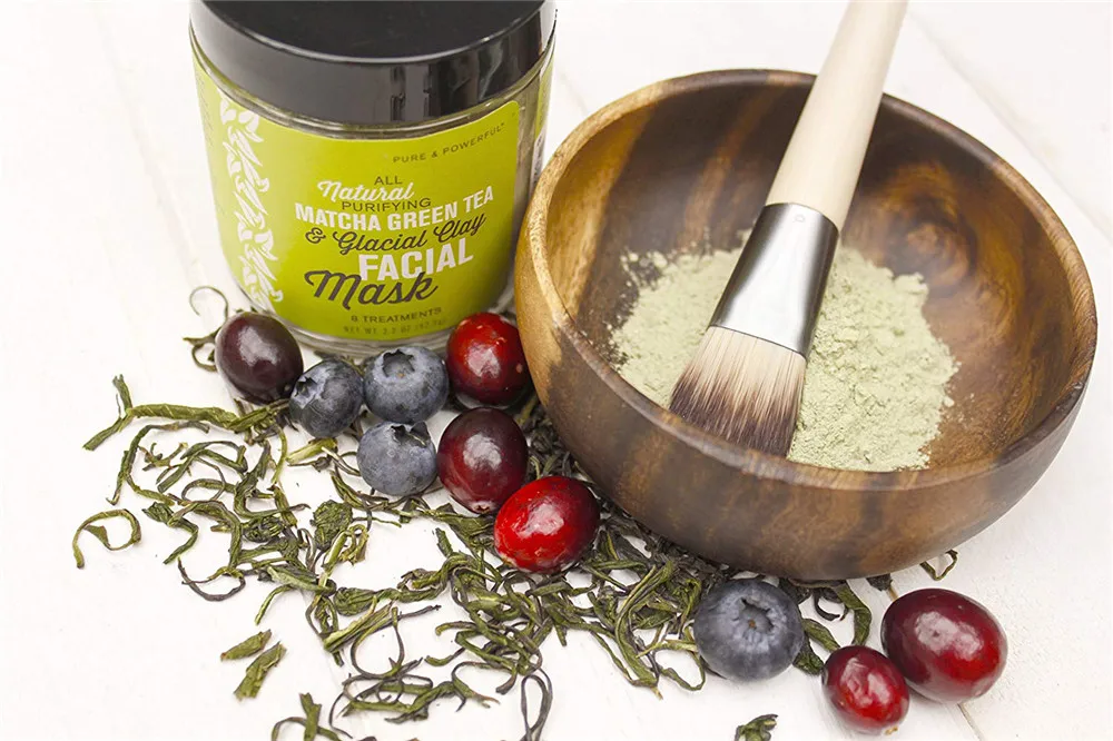 organic matcha antioxidant face mask powder with kaolin clay