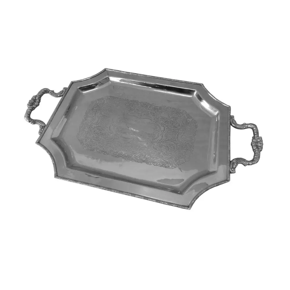 brass square tray, nickel