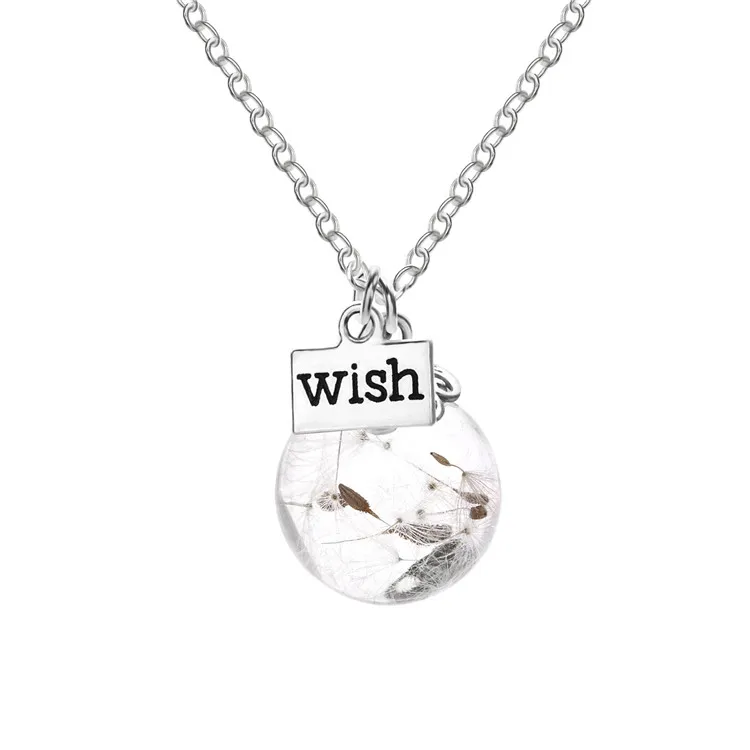 20mm High Transparent Clear Ball Resin Dandelion Seed Wish Pendant Necklace Buy Dandelion Wish