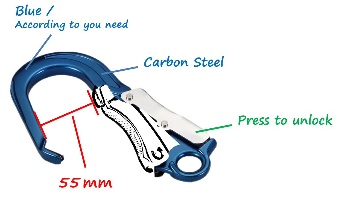 high level OEM carbon steel safety carabiner hook