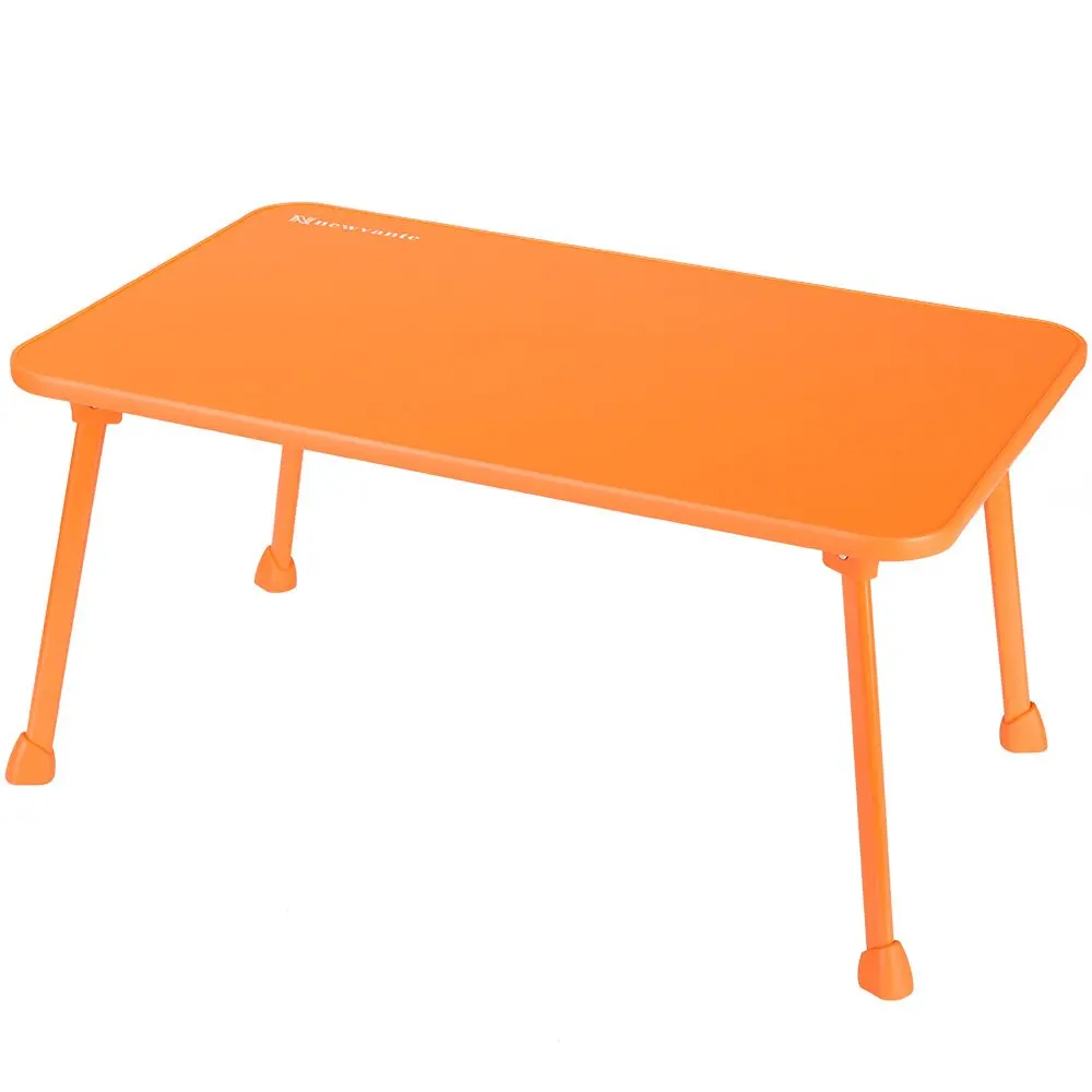 Laptop Bed Tray NNEWVANTE Laptop Desk Lap Desk Foldable Portable Standing Outdoor Camping Table, Breakfast Reading Tray Holder for Couch Floor Students Kids Young Color(Orange)