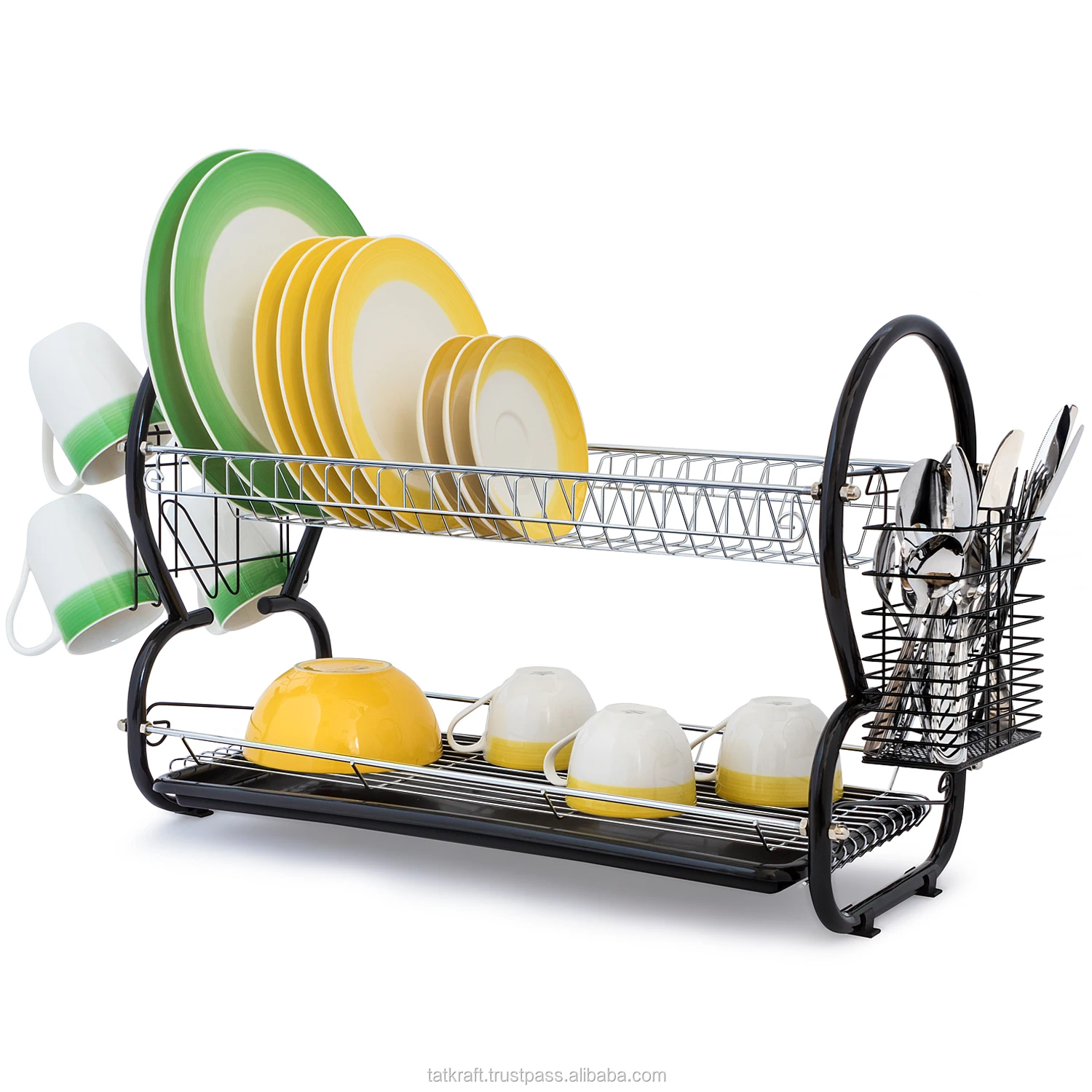 large dish drainer with drip tray