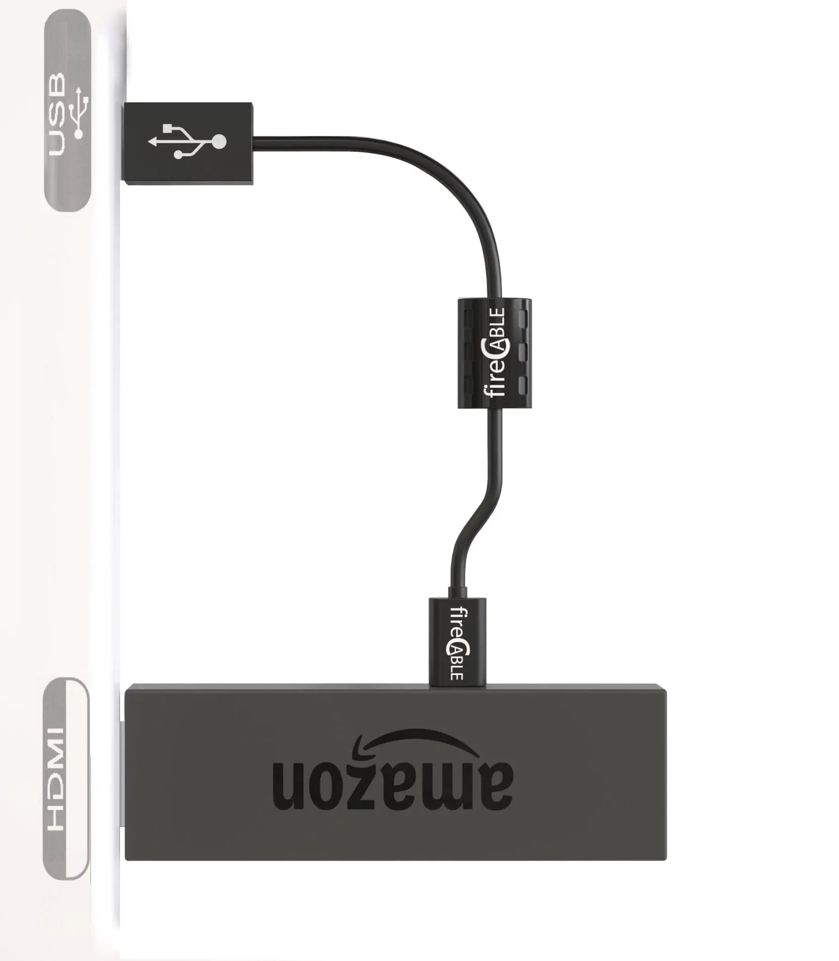 NEW fireCable PowerPlus USB Cable | Powers Any HDMI Streaming Device for TV from TV's USB for All Streaming Media Players, HDMI Streaming Sticks, Firestick, etc.. Perfect TV Wall Mount Accessory