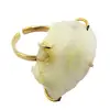 Natural Lemon Solar Quartz Ring 24k Gold Plated Adjustable Ring Wholesale Jewelry India
