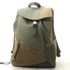 Used Luxury Designer Brand LOEWE Green Puzzle Backpack Rucksack Canvas for bulk sale from Japanese wholesaler