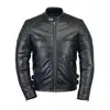 PIJ-9820 Mens Black David Beckham Real Leather Jacket Biker Vintage Slim Fit Genuine Leather