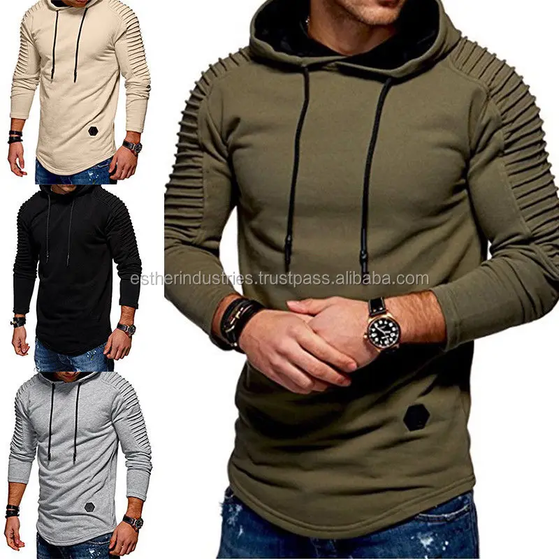 slim plain zipper hooded jacket