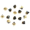 Smoky Quartz 12 To 14 MM With Bail Cone Shape Gold Plated Pendant