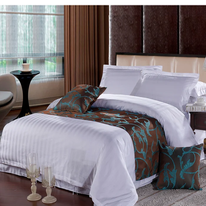 3 Cm Stripe Elegant Luxury Quilt 100 Cotton Linen White King Size