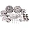 Indian art villa stainless steel silver touch 51 pieces dinner set