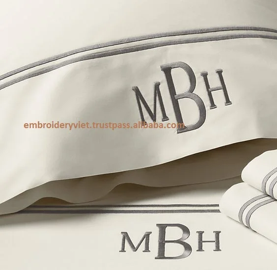 Monogram 100 Cotton Bedding Sheet Set,Duvet,Pillow,Fitted Sheet Buy