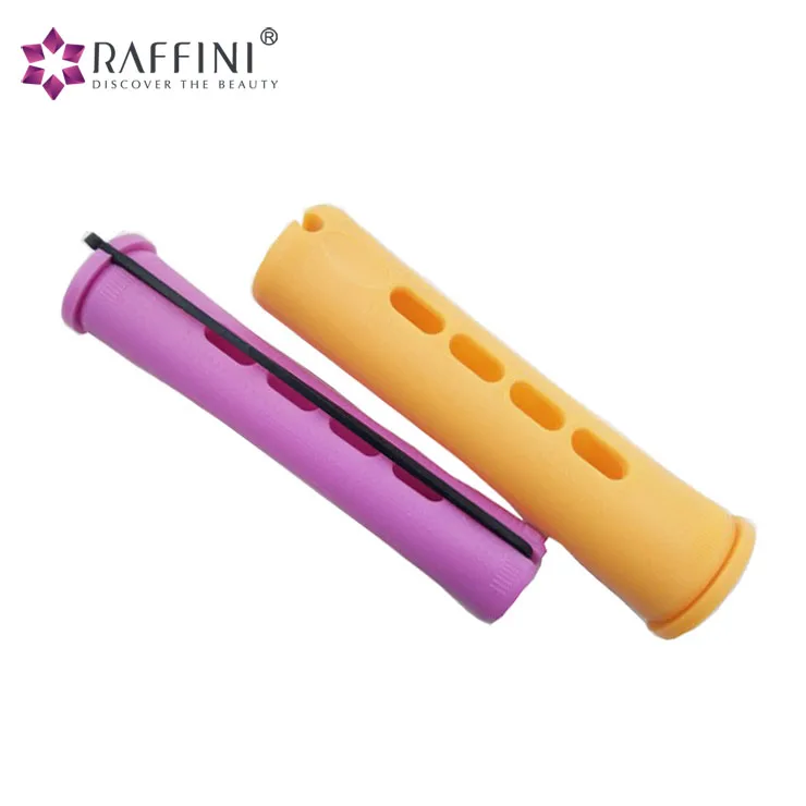 Plastic cold wave rods hair rollers with rubber band