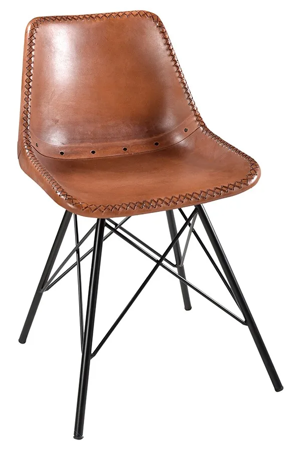 Bars Vintage Industrial Design Wholesale Pure Leather Dining Chair