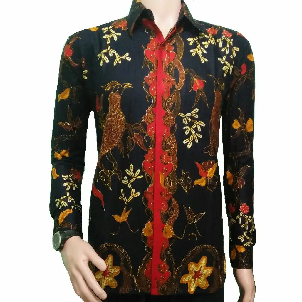  Batik  Shirt  Men Long Sleeve Traditional Indonesia  Buy 